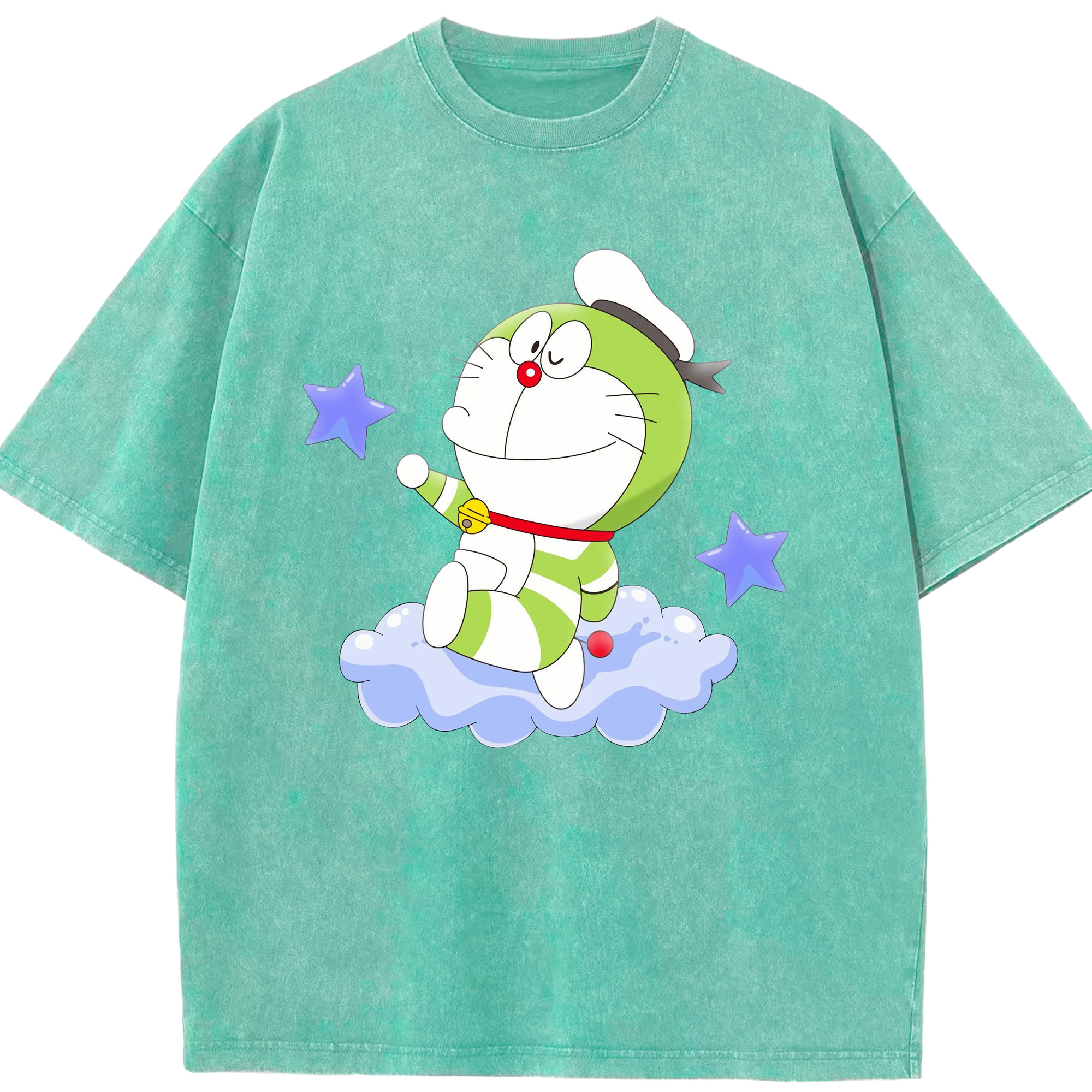 （画像用） ドラえもん Doraemon 綿100% ヴィンテージ風 半袖Tシャツ（フロントプリント）